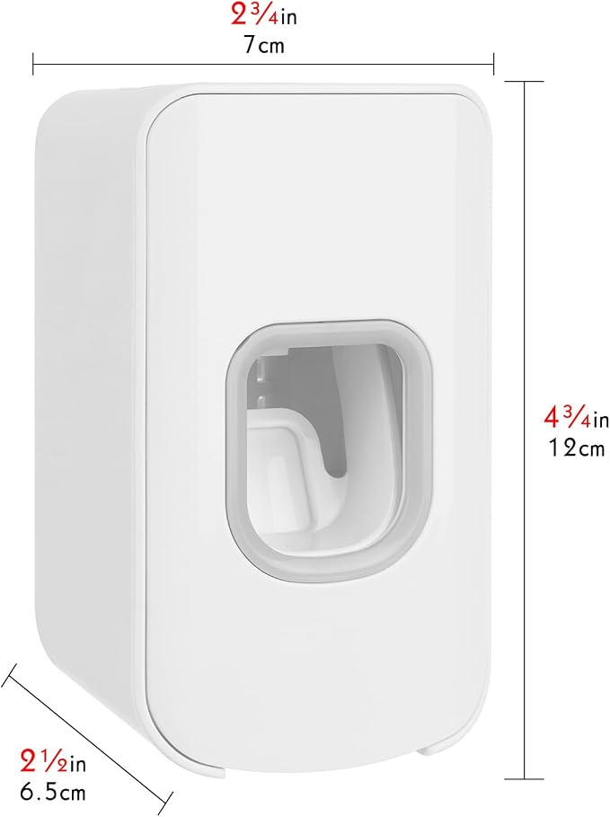 2 Slot Toothbrush Holder and Toothpaste Dispenser Wall Mounted, Automatic - Image 2