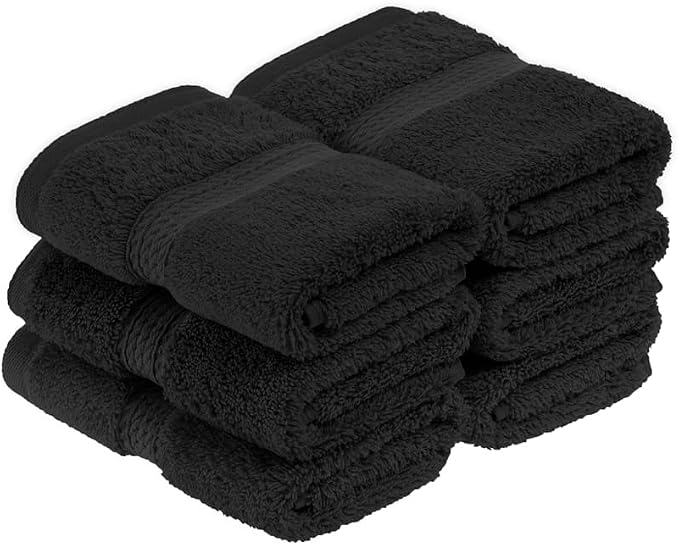 Superior Egyptian Cotton Pile Face Towel/Washcloth Set of 6, Ultra Soft Luxury by SUPERIOR