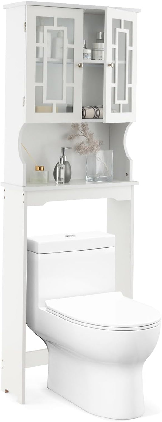 COSTWAY Over The Toilet Storage Cabinet, Bathroom Shelf Over Toilet, Double by COSTWAY