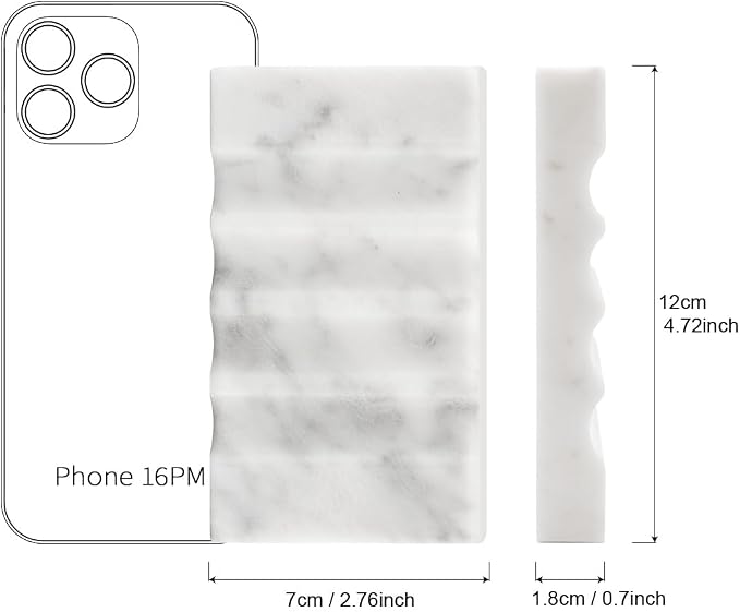 Real Marble Soap Dish for Shower Stone Tray Small Bar Soap Holder - Image 2