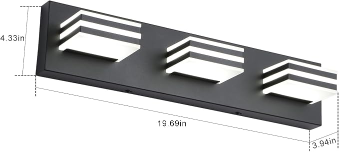 Black Vanity Lights 3 Light Bar Light - Image 3