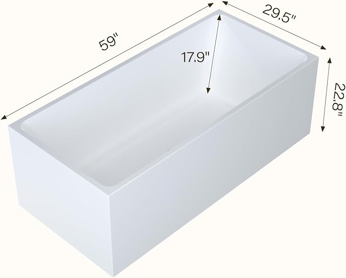59" Acrylic Freestanding Bathtub - Image 2