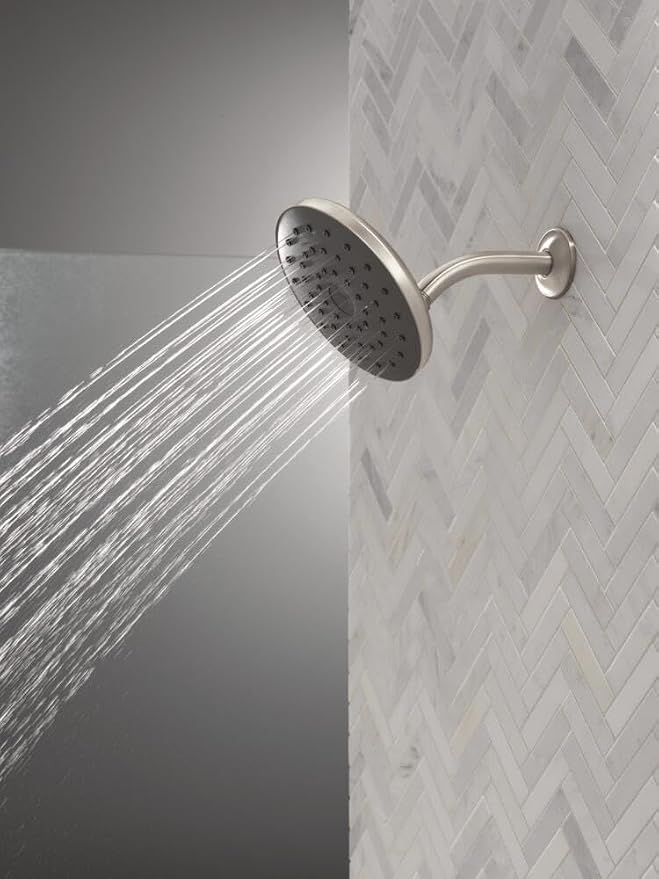 Delta PivotPro Brushed Nickel Rain Showerhead, Single Setting 7 Inch Round - Image 5