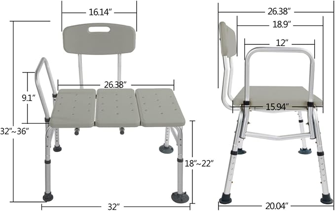 Winado Tub Transfer Bench for Bathtub - Image 8