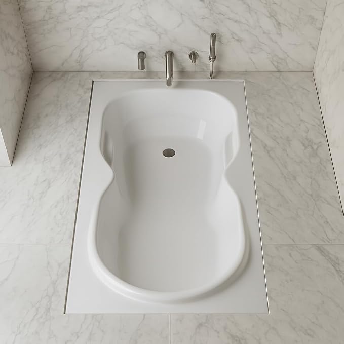 Carver Tubs - DH7136 - Modern White Fiberglass Soaking Bathtub - Image 2