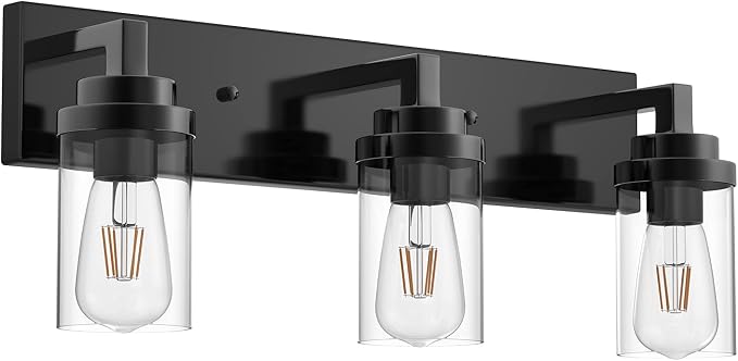 MELUCEE Vintage Bathroom Lighting Fixtures Over Mirror, 3-Light Modern Vanity by MELUCEE
