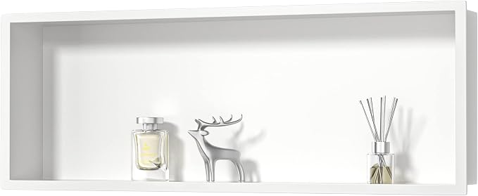 Stainless Steel Shower Niche 36" X 12" White No Tile Needed Niche Shower by Bernkot