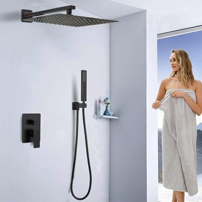 Shower Faucet Set 16 Inch Wall Mount Rain Shower System, All Metal Shower - Image 2