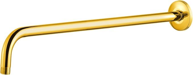 OFFO Shower Arm with Flange, 24 in Bright Gold Wall Mount Replacement Angle by OFFO