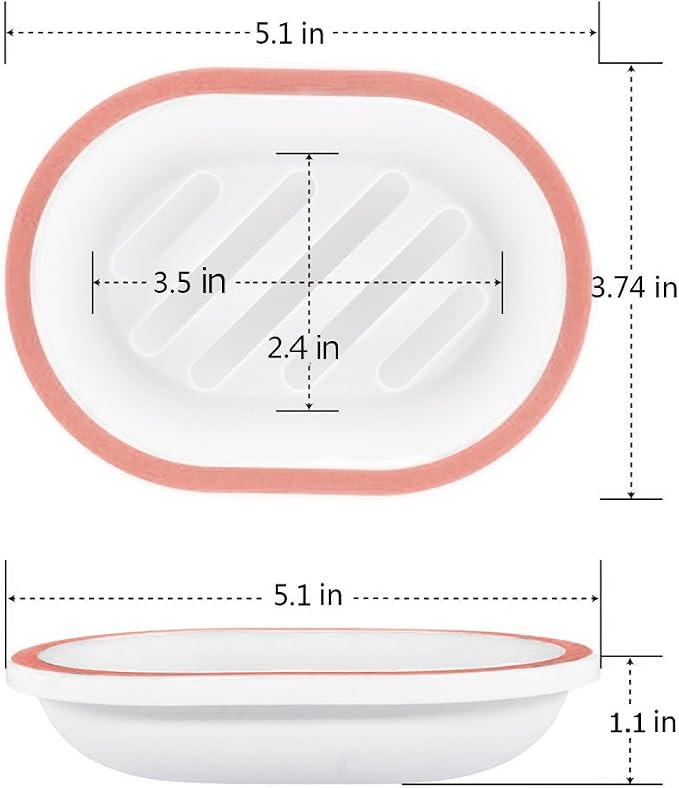 Topsky 2-Pack Oval Soap Dish, Soap Holder, Soap Saver, Easy Cleaning - Image 4