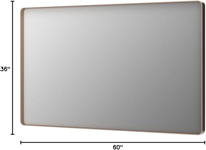 LOAAO 60”X36” Gold Bathroom Mirror, Rounded Rectangle Gold Frame Mirror - Image 9