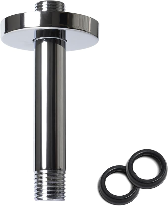 6 Inch Shower Arm with Flange, Ceiling Mounted Shower Head Extension Arm by BSTIIU