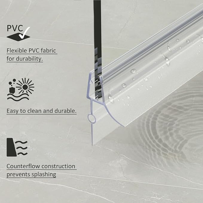 Frameless Shower Door Bottom Seal, Stop Shower Leaks and Create a Water Barrier - Image 4