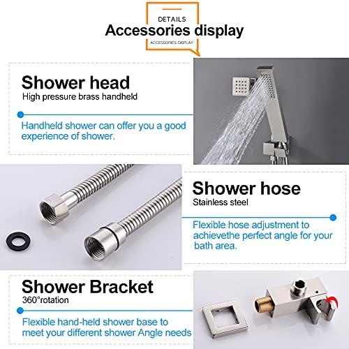 Shower System with Body Jets, 16 Inch Ceiling Mounted Multi Shower Head System - Image 4