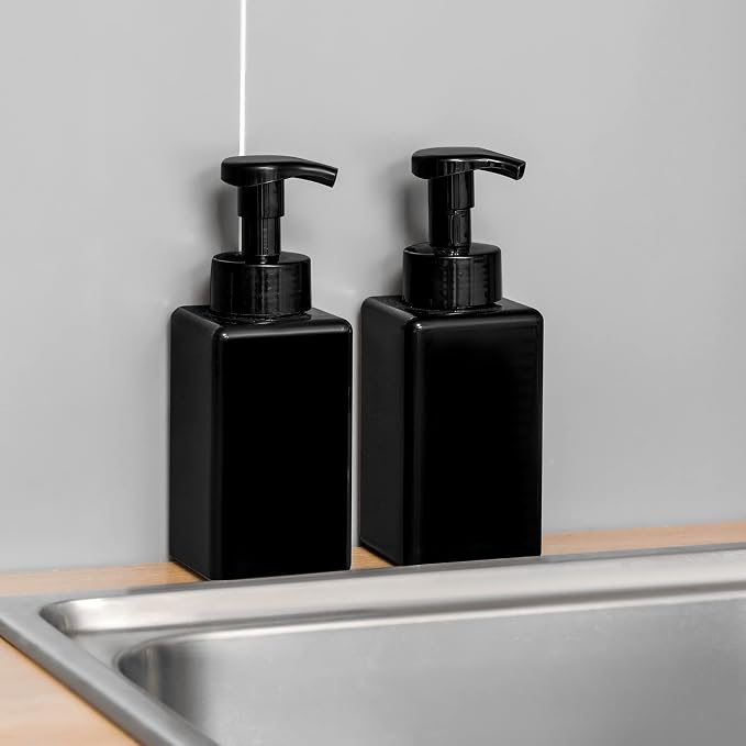 UUJOLY Foaming Soap Dispenser, 15oz Refillable Pump Bottle Plastic - Image 4