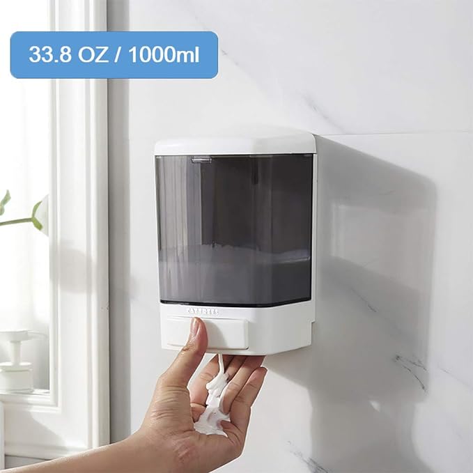 Manual Soap Dispenser Kitchen Bathroom 33.8oz/1000ml Wall Mounted Hand - Image 3