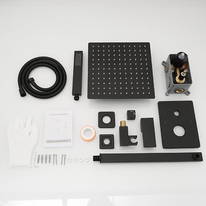 Matte Black Shower System YCAIKOI Wall Mount Shower Faucet Set - Image 6