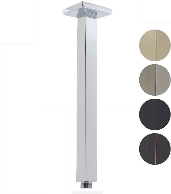 Ceiling Mount Shower Arm with Flange 20 Inches Square Straight Extender by Drettyer
