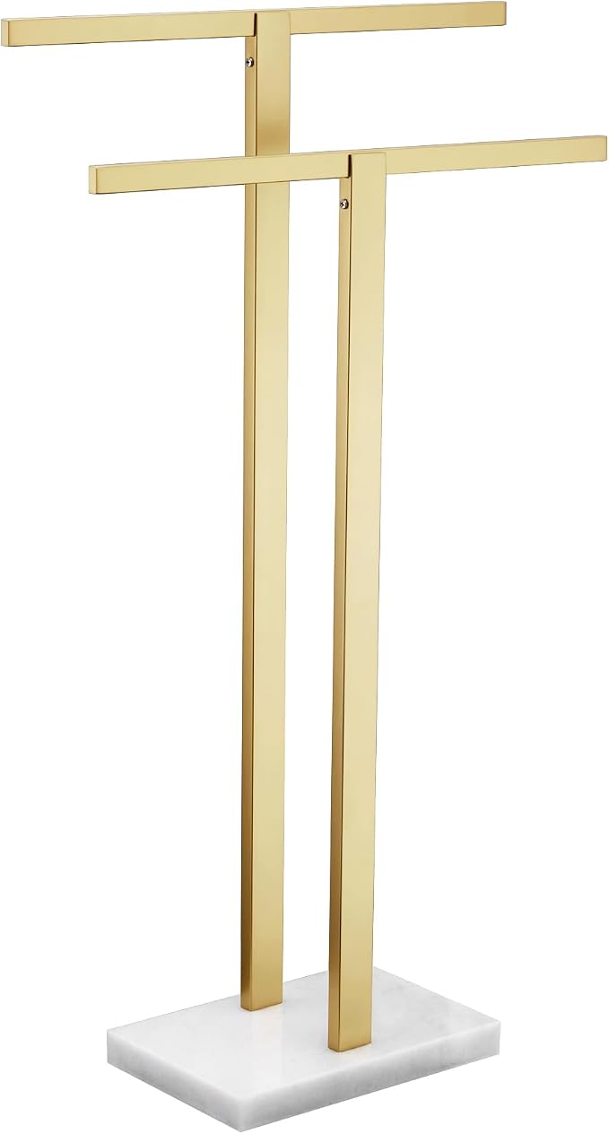 KOKOSIRI Bathroom Towel Rack 2-Tier Standing Towel Bars by KOKOSIRI