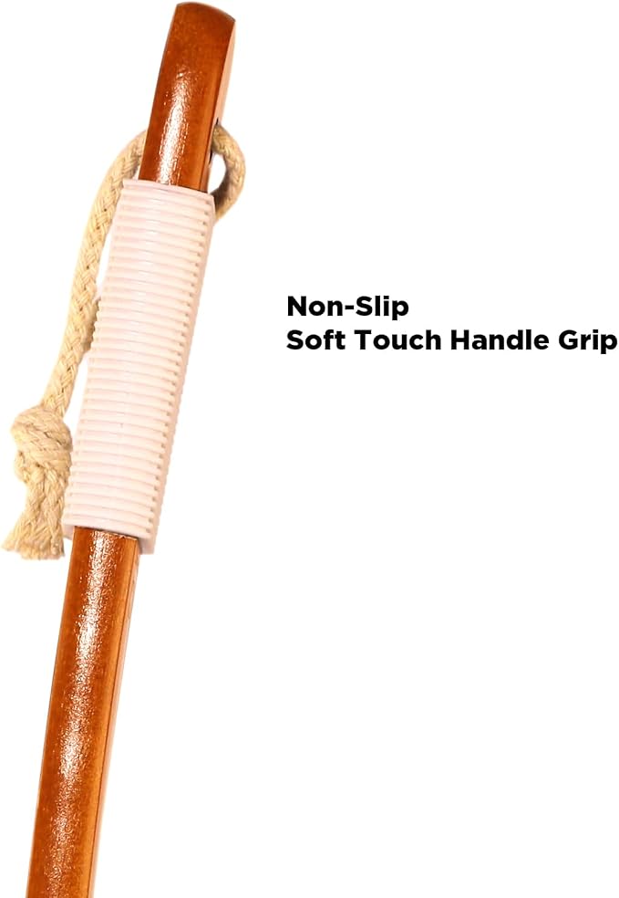 ICANdOIT-17.71Inch Natural Boar Bristles Anti-Slip Curved Long Handle Bath Brush - Image 5