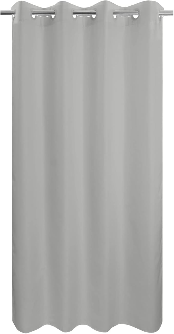 River Dream Stall Size No Hook Grey Fabric Shower Curtain or Liner Soft by RiverDream