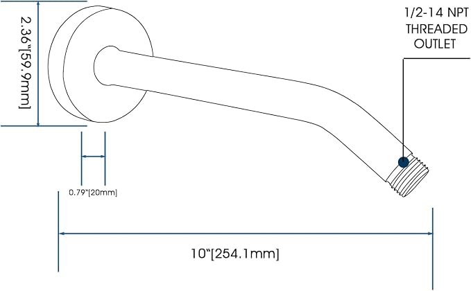 10 Inch Shower Arm with Flange and Stabilizer Bracket, Wall Mounted Shower Pipe - Image 5