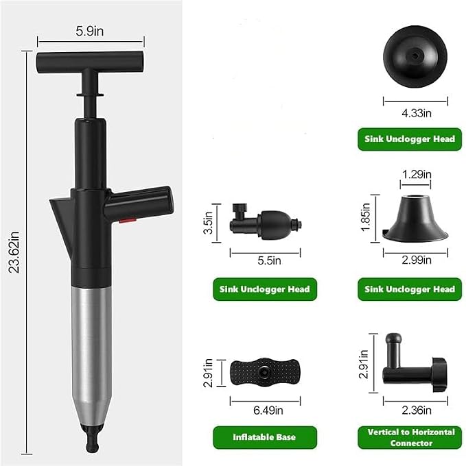 Toilet Plunger High Pressure Air Drain Blaster Gun Drain Clog Remover Tools Air - Image 5