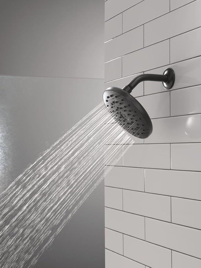 Delta PivotPro Matte Black Rain Showerhead, Single Setting 7 Inch Round Shower - Image 6