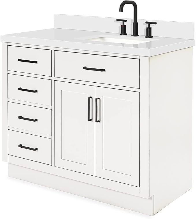 ARIEL Bathroom Vanity 43" White - Image 8
