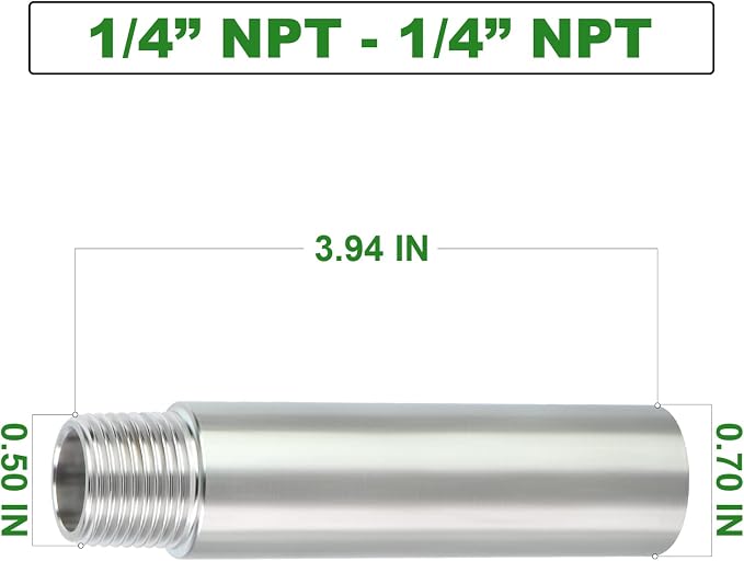 TAISHER 2PCS Stainless Steel Pipe Fittings, 1/4" NPT Male x 1/4" NPT Female - Image 4