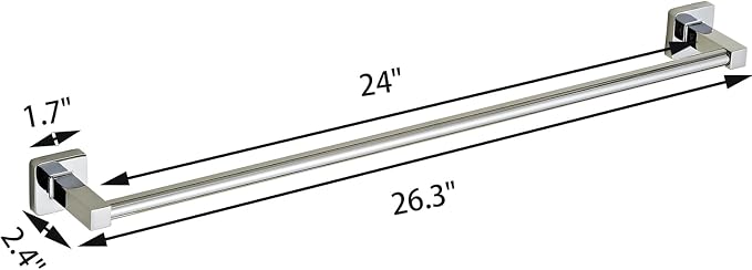 24 Inch Towel Racks for Bathroom Wall Mounted, Chrome Finish Stainless Rack - Image 4