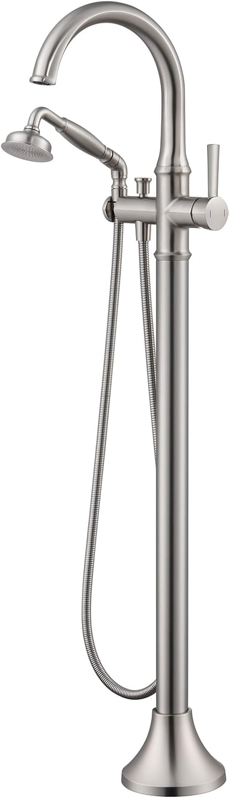 Freestanding Tub Faucet Floor Mount Tub Filler Brushed Nickel Free Standing by wowkksanitaryware