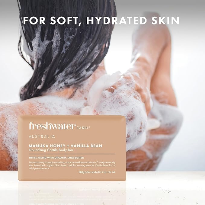 Freshwater Farm Australia Soothing Castile Natural Body Bar/Soap Bar - Image 5