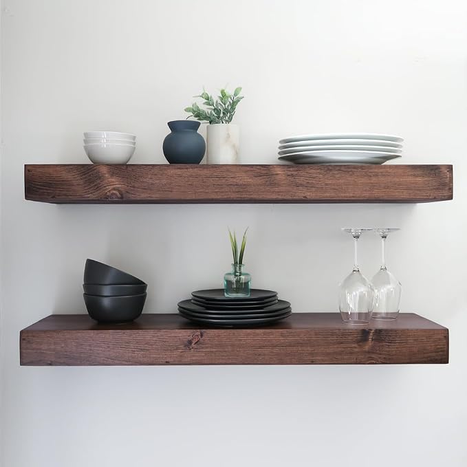 Urbandi Modern Floating Shelves 3 Inches Thick by Hand-madeInUSA