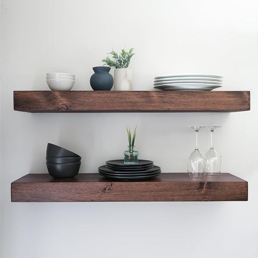 Urbandi Modern Floating Shelves 3 Inches Thick by Hand-madeInUSA