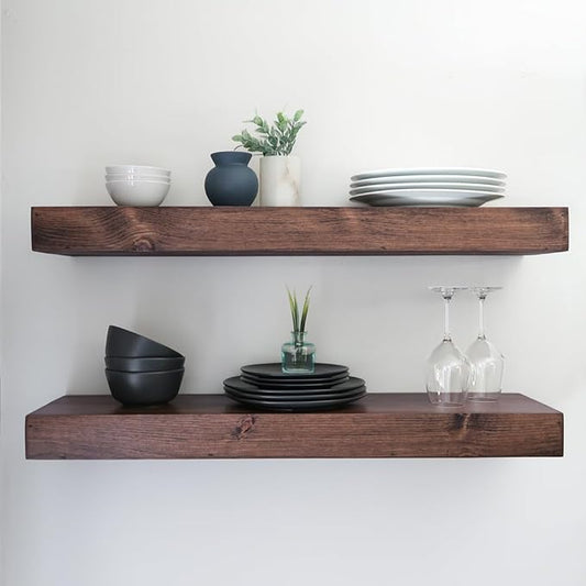 Urbandi Modern Floating Shelves 3 Inches Thick by Hand-madeInUSA