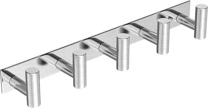 Wall Mounted Coat Rack-5 Hooks, Heavy Duty Stainless Steel Wall Hooks by VINHOLD