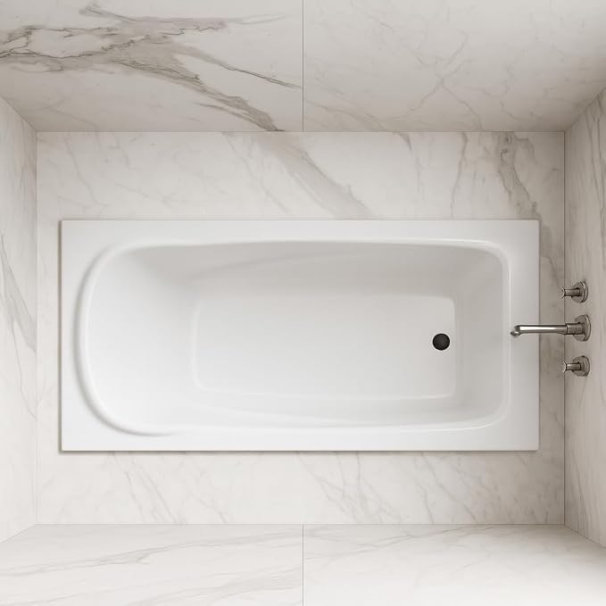 Carver Tubs - AT7136 - Modern White Fiberglass Soaking Bathtub - Image 4