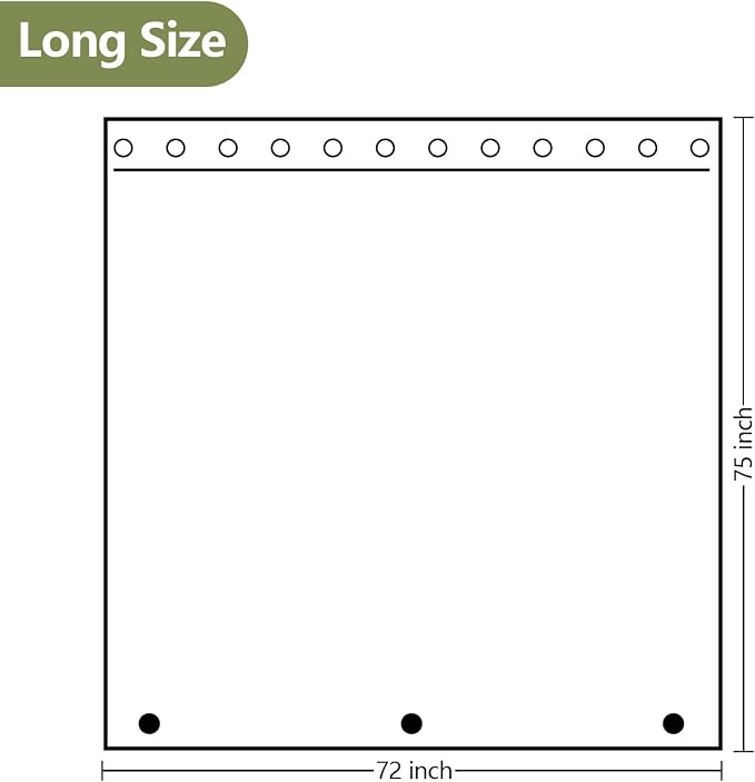 75 inch Long Clear Shower Curtain - Image 7
