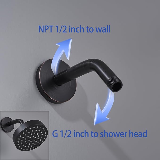 Wall Mounted Shower Arm Extension Head Holder Stainless Stee - Image 3