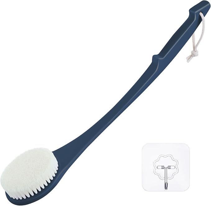 Body Back Scrubber – 17'' Long Handle Shower Brush, Durable Exfoliator by VANZAVANZU