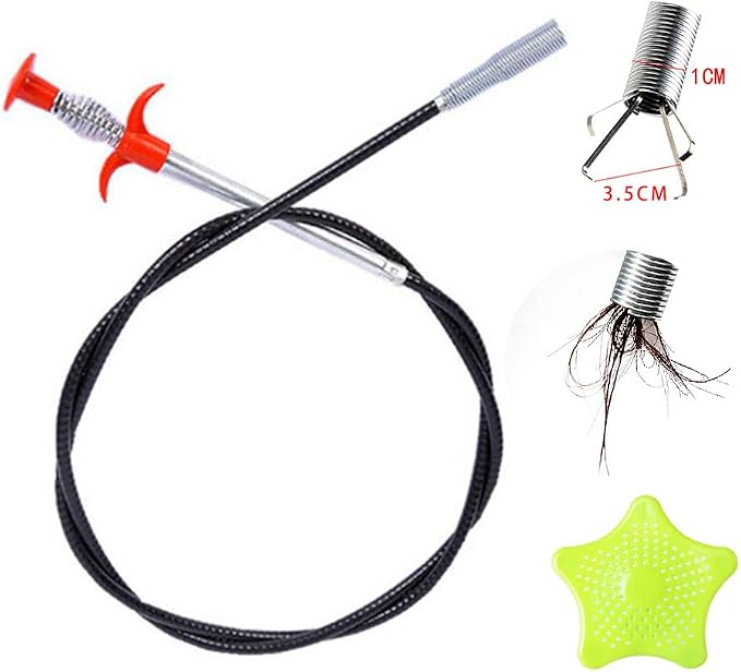 63 inch Drain Clog Remover Flexible Snake Sink Hair Cleaner Toilet Shower Drain by Unknown