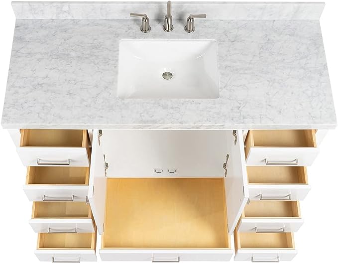 ARIEL Cambridge 55" White Bathroom Vanity - Image 5