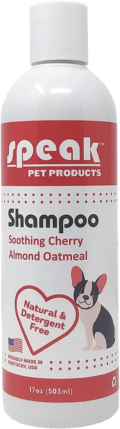 Natural Dog Shampoo, Soothing Cherry Almond Oatmeal by SpeakPetProducts