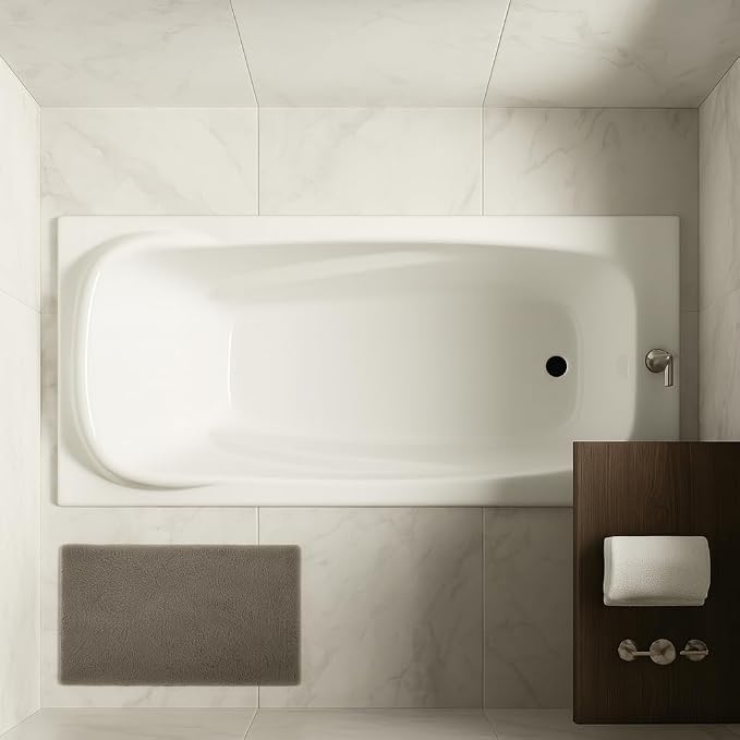 Carver Tubs - AT7136 - Modern White Fiberglass Soaking Bathtub - Image 2