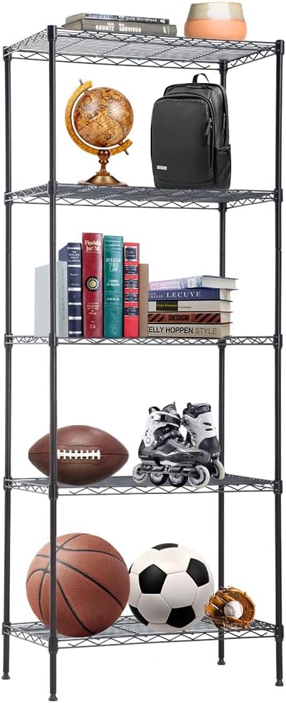BestOffice | 5-Tier Wire Storage Shelves | 14x24x60 | Black | by BestOffice