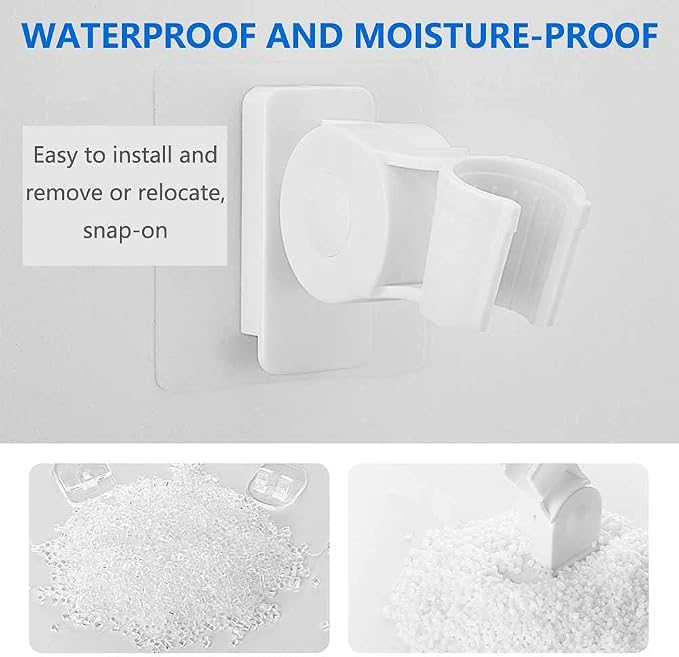 Shower Head Holder, Plastic Bathroom Strong Adhesive Showerhead Adapter - Image 5