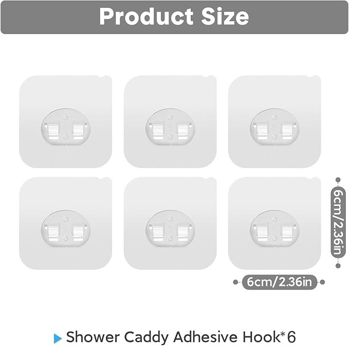 Shower Caddy Adhesive Replacement, Transparent Strong Adhesive Hooks, No - Image 2