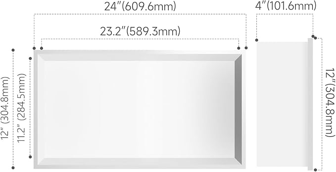 12" X 24" Stainless Steel Shower Niche Insert Tile Ready, Niche - Image 3