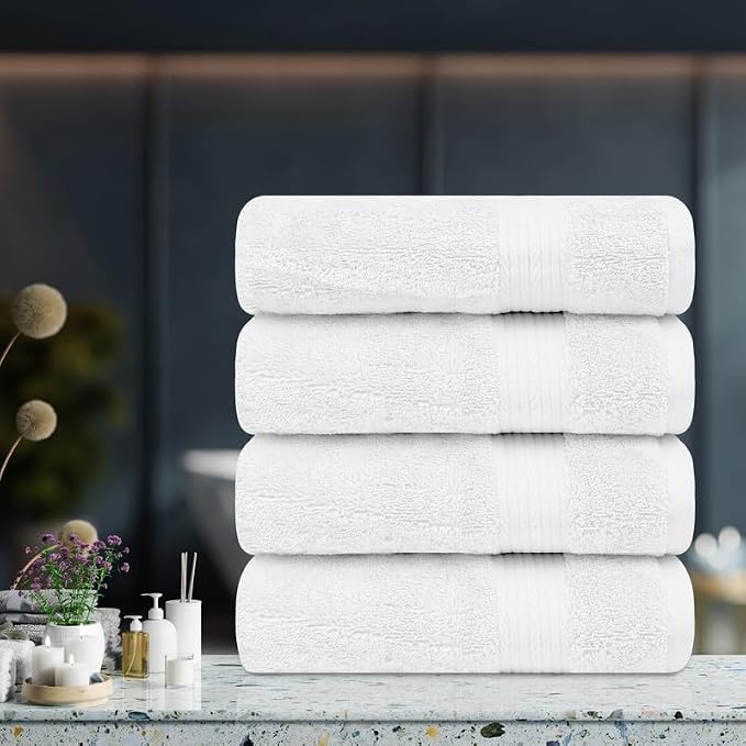 Ample Decor Hand Towels 18 X 28 Inch Pack of 4 600 GSM 100% Cotton, Soft - Image 2